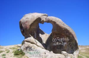 Teshik-Tosh natural cave formation along the route to Shahrisabz